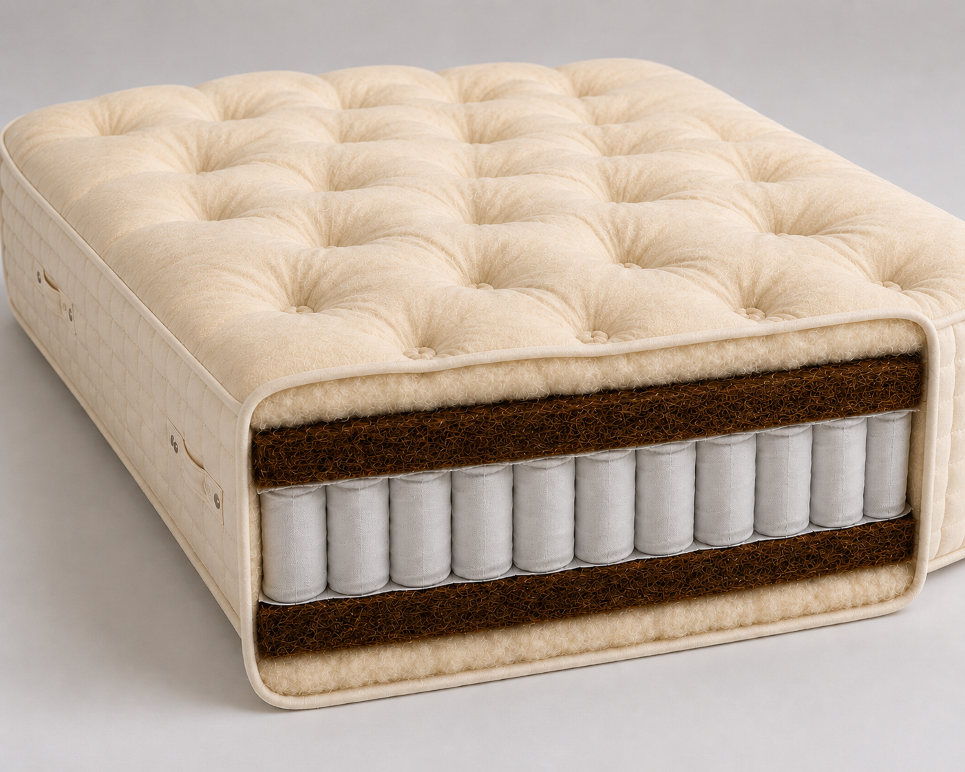 100% Organic Suvin Gold Cotton Coco Coir Wool 1000 Pocket Spring Mattress