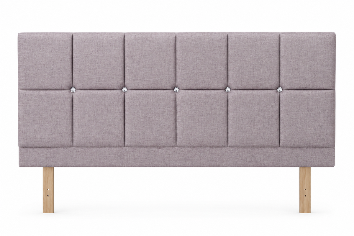 Starling Headboard - Diamante Detail with 2 Rows of Squares 24" High