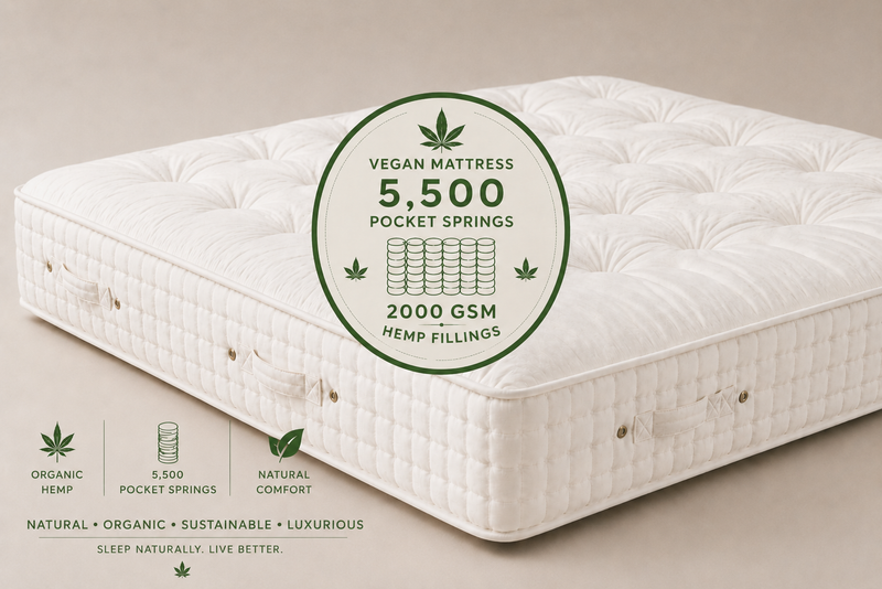 100% Organic NON Wool Vegan  5500 Pocket Spring  Mattress