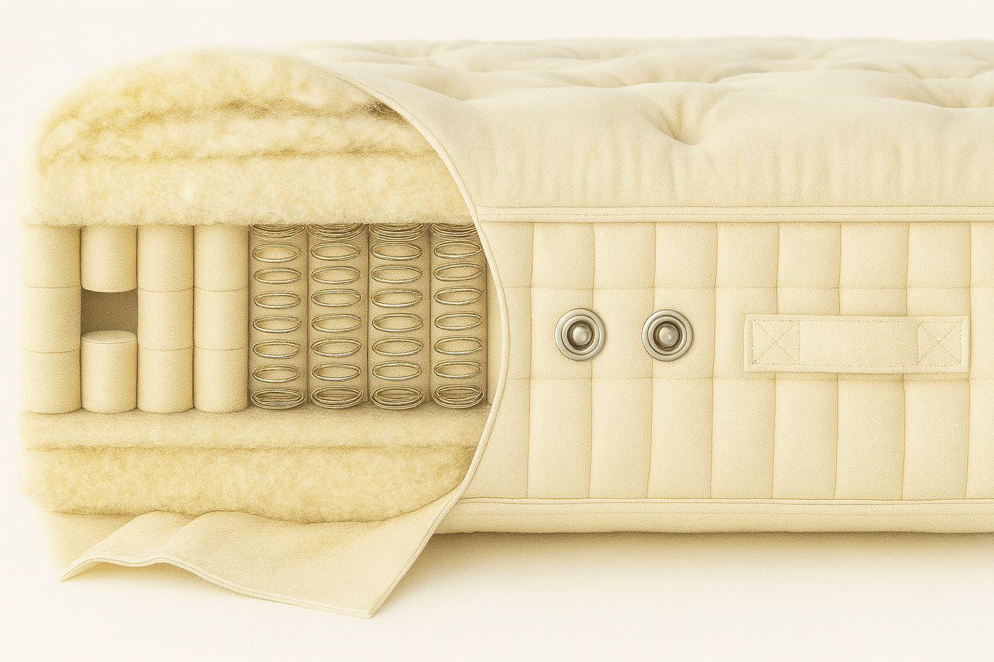 100% Organic Wool & Suvin Gold Organic Cotton 2000 Pocket Spring Hand Tufted Mattress