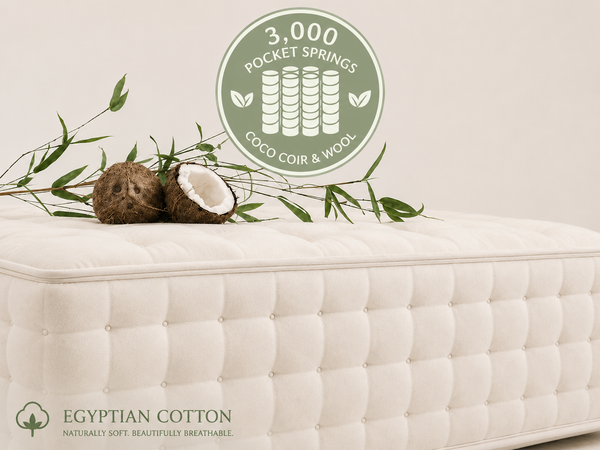 100% Organic Egyptian Cotton & Coco Hair & Wool  3000 Pocket Spring Mattress