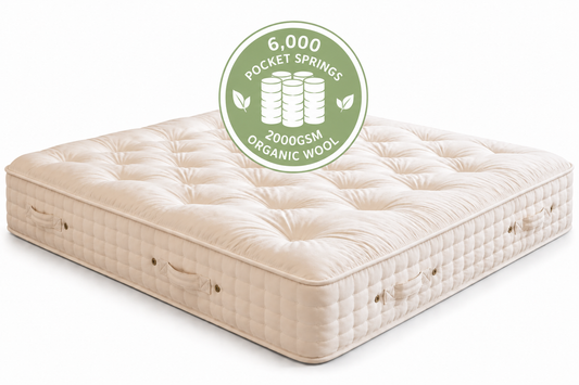 100% Organic Wool & Suvin Organic Gold Cotton Hand Tufted Ultra 6000 Mattress