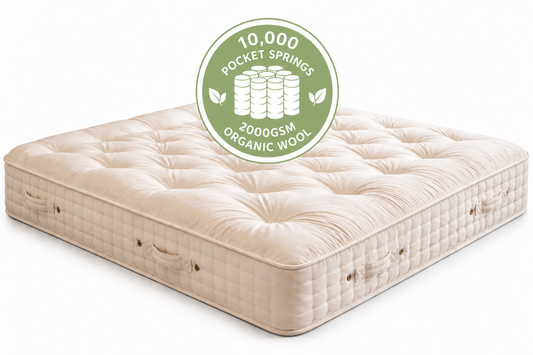 100% Organic Wool & Suvin Gold Cotton Supreme 10,000 Pocket Spring Hand Tufted Mattress