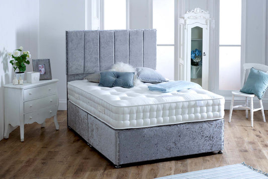 100% Natural Wool, Cashmere, Silk Cotton 2000 Air Suspension Pocket Spring Mattress (Medium Soft)