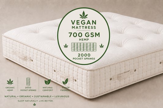 100% Organic Hemp Vegan NON Wool 2000 Pocket Spring Mattress
