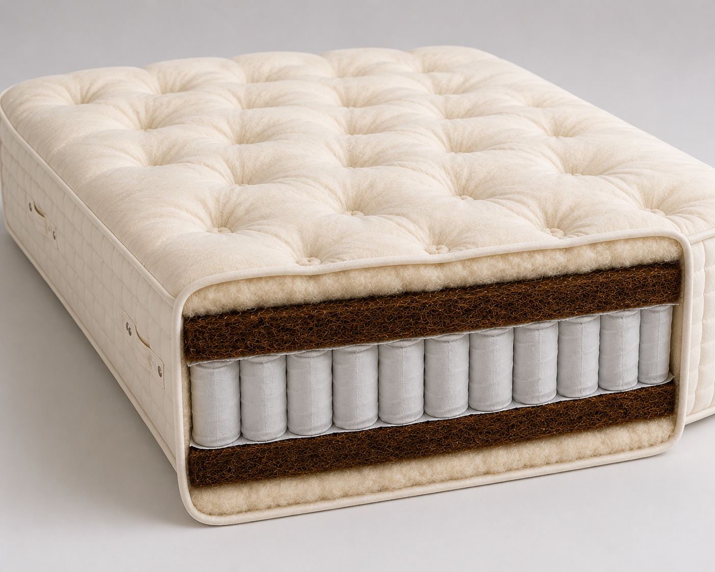 100% Organic Egyptian Cotton & Coco Hair & Wool  3000 Pocket Spring Mattress