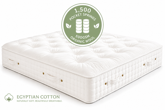 100% Organic Wool & Cotton Handtufted 1500 Pocket Spring Mattress