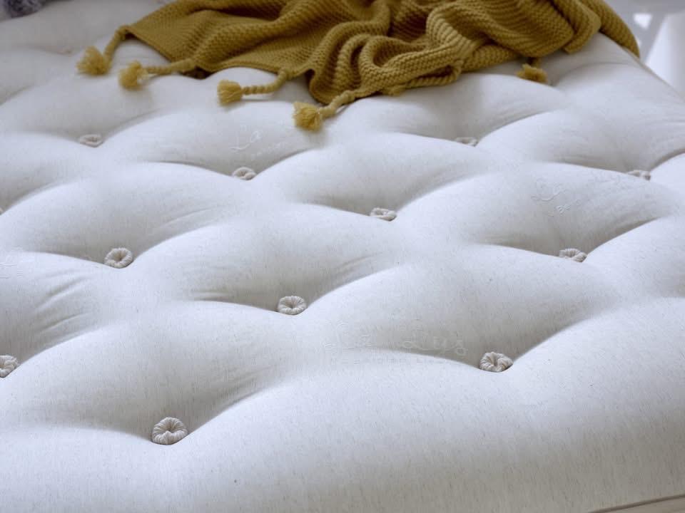 100% Natural, Wool,Cashmere, Silk, Cotton 3000 Air Suspension Pocket Spring Mattress (Medium)